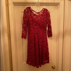 Burgundy lace cocktail dress size S